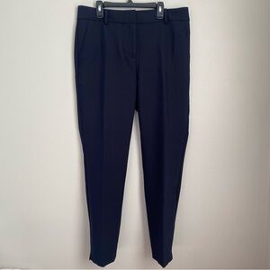 Talbots Hampshire Ankle Pants Size 8 Straight Leg Navy Blue Stretch Zip Fly